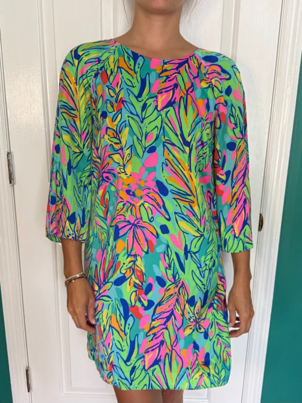 Lilly Pulitzer Carol Shift Dress Multi Hot Spot Print